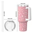 thumbnail image 4 of Sikiie Love Insulated Stainless Water Bottle Lid Travel Mug Cup Insulated Tumblers Cup 40oz Ice Bully With Handle, 4 of 8