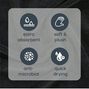 Mainstays Performance Cotton Washcloth, Super Soft Quick Dry Fade Resistant, Solid Black