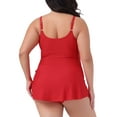 thumbnail image 4 of DARING DIVA Plus Size Swimdress Swimsuits for Women with Tummy Control 3X Red, 4 of 5