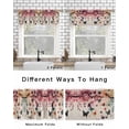 thumbnail image 4 of Flowers Butterfly Curtain Valance for Windows/Living Room/Kitchen/Bathroom/Café, Short Rod Pocket Tier Curtain Window Treatment Panel Vintage Rustic Ombre Spring Floral Topper Curtain 42''x12'', 4 of 6
