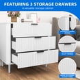 thumbnail image 2 of DEXTRUS 3-Drawer Fluted Dresser with Anti-Tip Device, Wood Chest of Drawers, White, 2 of 8