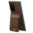 thumbnail image 3 of Compatible with Samsung Galaxy Note 20 Flip Wallet Phone Case with Card Holder Elastic,Magnetic Back Flip Kickstand Cover Premium PU Leather Business Classic Style Shockproof Case,Brown, 3 of 8
