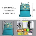 thumbnail image 2 of Lsque Seashells And Fishing Net On Blue Wooden Table Print Drawstring zipper Backpack Bag Sport Gym Sackpack Cinch Bags Drawstring Bags Draw String Sport Bag-One Size, 2 of 6