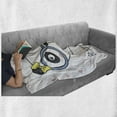 thumbnail image 6 of Geek Soft Flannel Fleece Throw Blanket, Hand-Drawn Doodle Panda Girl Wearing Glasses on White Background Heart Shapes, Cozy Plush for Indoor and Outdoor Use, 60" x 80", Multicolor, by Ambesonne, 6 of 6