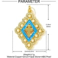 thumbnail image 6 of Blue Opal Cross Crucifix Necklace Faith Rhombus Birthstone Medallion Necklace, 6 of 6