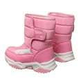 thumbnail image 5 of Miluxas Boys Girls Snow Boots Waterproof Hook and Loop Mid Calf Faux Lining Winter Shoes for Little/Big Kids Pink 2.5(37), 5 of 6