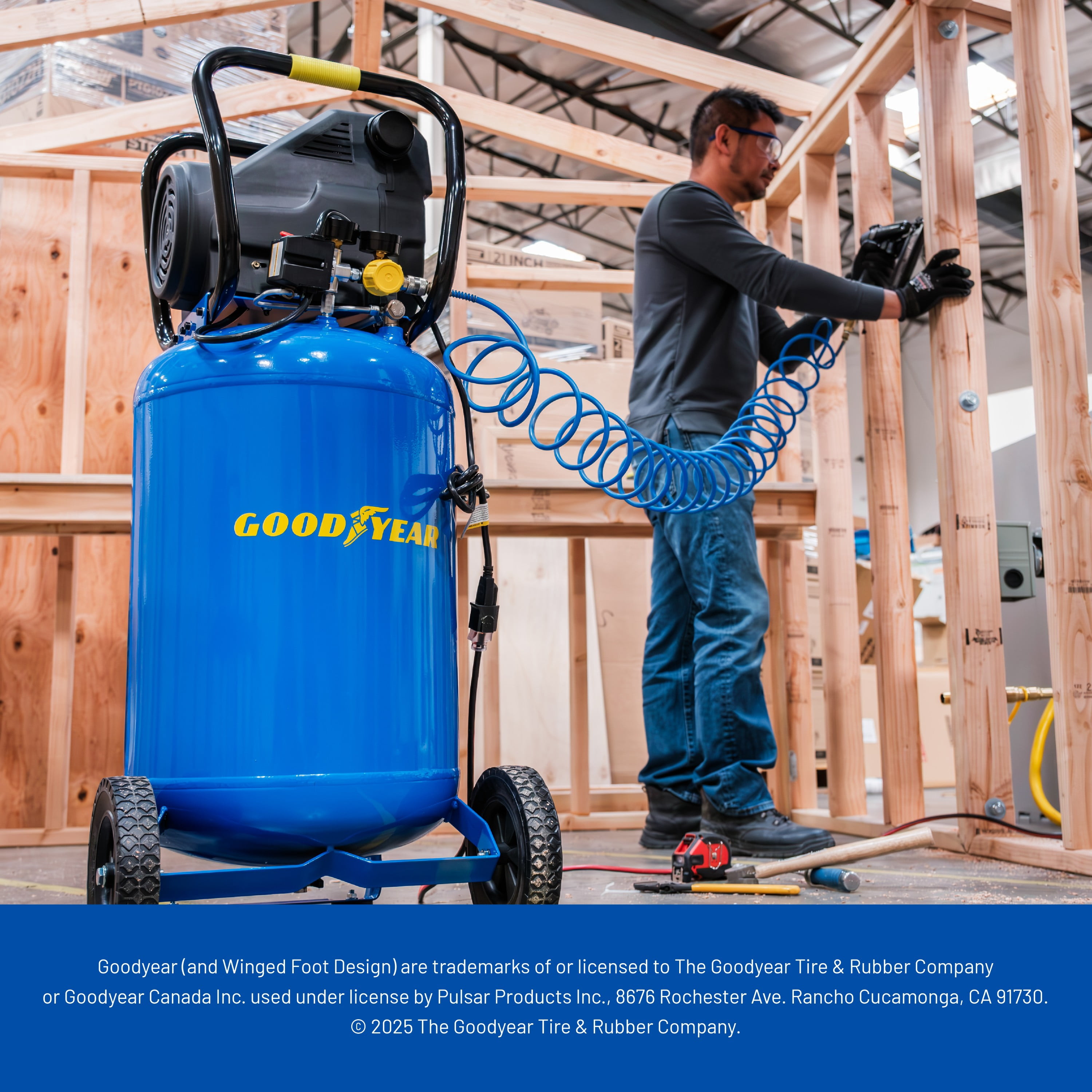 Goodyear 20 Gallon 165 PSI Oil Free Portable Vertical Electric Air Compressor