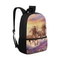 thumbnail image 2 of Uourmeti Running Horses Purple Flower Field Backpack for Students, 17 Inch Durable Large Capacity School Backpack for Travel Night Out, 2 of 6