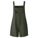 thumbnail image 2 of Gibobby pantalones holgados mujer Tirantes ajustables para mujer Botón de color sólido Pantalones cortos casuales para mujer (Verde, M), 2 of 5