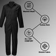 thumbnail image 5 of ACTIVE UNIFORMS Overall Workwear Men Long Sleeve Coveralls (Black, Medium), 5 of 7