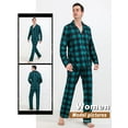 thumbnail image 5 of QAFOPEH Women Plaid Print Button Down Shirts Long Pants Christmas Day Family Pajamas Sets, 5 of 8