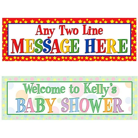 Personalized Any Message Celebration 72 L X 24 W Banner Pastel