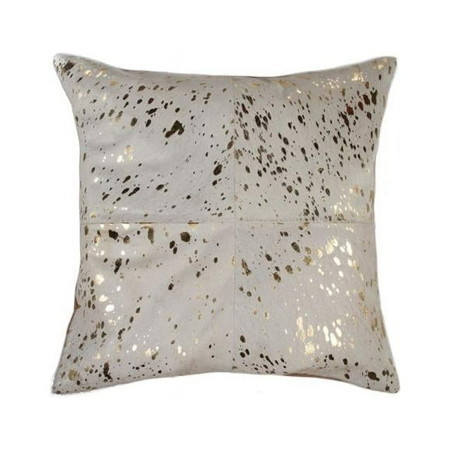 676685045577 Naturel 18 x 18 Po. Coussin Quattro Torino - Naturel & Or