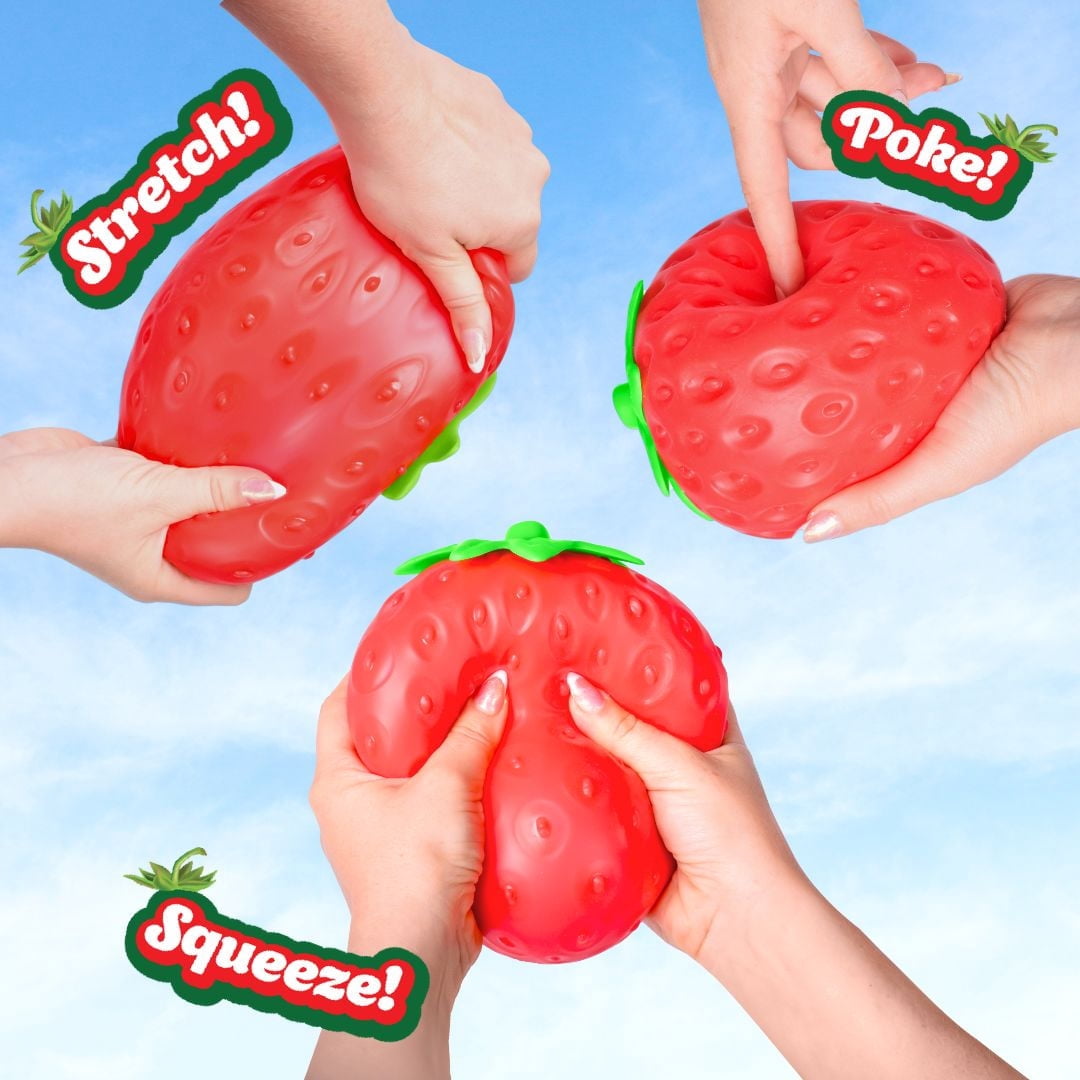 Giant squeezy Strawberry toy for Kids & Adults -  Jumbo Squishy - Realistic Slow Rising Food Fidget Toy for Stress Relief & Anxiety Relaxation 2026 - （3*3in）