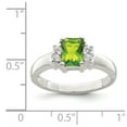 thumbnail image 2 of Auriga Fine Jewelry 925 Sterling Silver Lime Green and White Cubic Zirconia Engagement Ring Size 8 for Women, 2 of 6