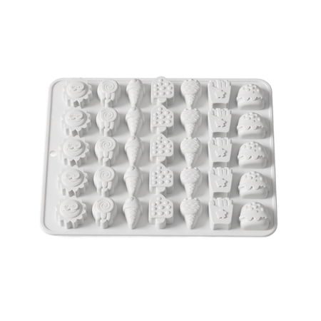 Silicone Candy Chocolate Mold White Non-Stick Diy Handmade Baking Mold For Homemade Gummy Sweets 1 Pack