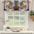 thumbnail image 3 of 2 Pack Valances for Windows, Spring Flowers Window Valances for Living Room/Bedroom/Bathroom, Vintage Middle Century Abstract Oil Painting Light Filtering Kitchen Curtain Valance 60"W x18" L, 3 of 9