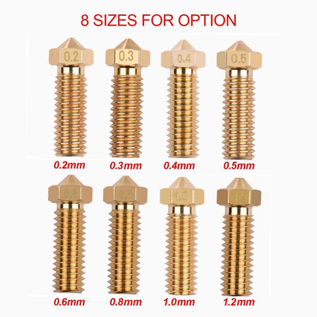 3pcs 3D Printer Extruder Brass Volcano Nozzle M6 Thread Printer Head 0.4mm Output for Sidewinder X1 TEVO Little Monster 1.75mm Filament