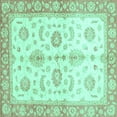 thumbnail image 1 of Ahgly Company Indoor Square Oriental Turquoise Blue Traditional Area Rugs, 4' Square, 1 of 4