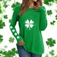 thumbnail image 1 of Xuyuer St. Patrick's Day Sweatshirt Women Shamrock Heart Shirts Irish Gift Crewneck Casual Loose Fit Tops, 1 of 6