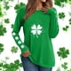 thumbnail image 1 of Xuyuer St. Patrick's Day Sweatshirt Women Shamrock Heart Shirts Irish Gift Crewneck Casual Loose Fit Tops, 1 of 6