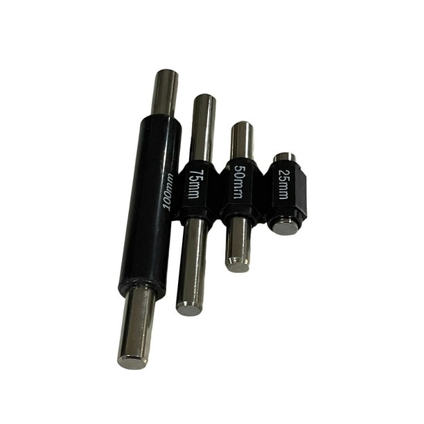 Eigraketly Juego de calibrador de micrómetro exterior preciso 25mm 50mm 75mm 100mm Kit de varilla de calibración estándar accesorio de medición regla de Medidores de medidas dimensionales Eigraketly TO003086-00