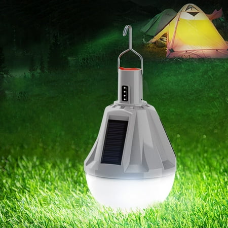 

Xewsqmlo Solar LED Camping Lamp Dimmable with Hook USB Rechargeable for Outdoor Equipment