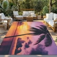 thumbnail image 3 of Fsddascl Summer Sunset Outdoor Rug for Patio/Deck/Porch, Non-Slip Large Area Rug 4 x 6 Ft, Ocean Seaside Sky Cloud Scenery Palm Tree Indoor Outdoor Rugs Washable Area Rugs, Camping Rug Carpet, 3 of 5
