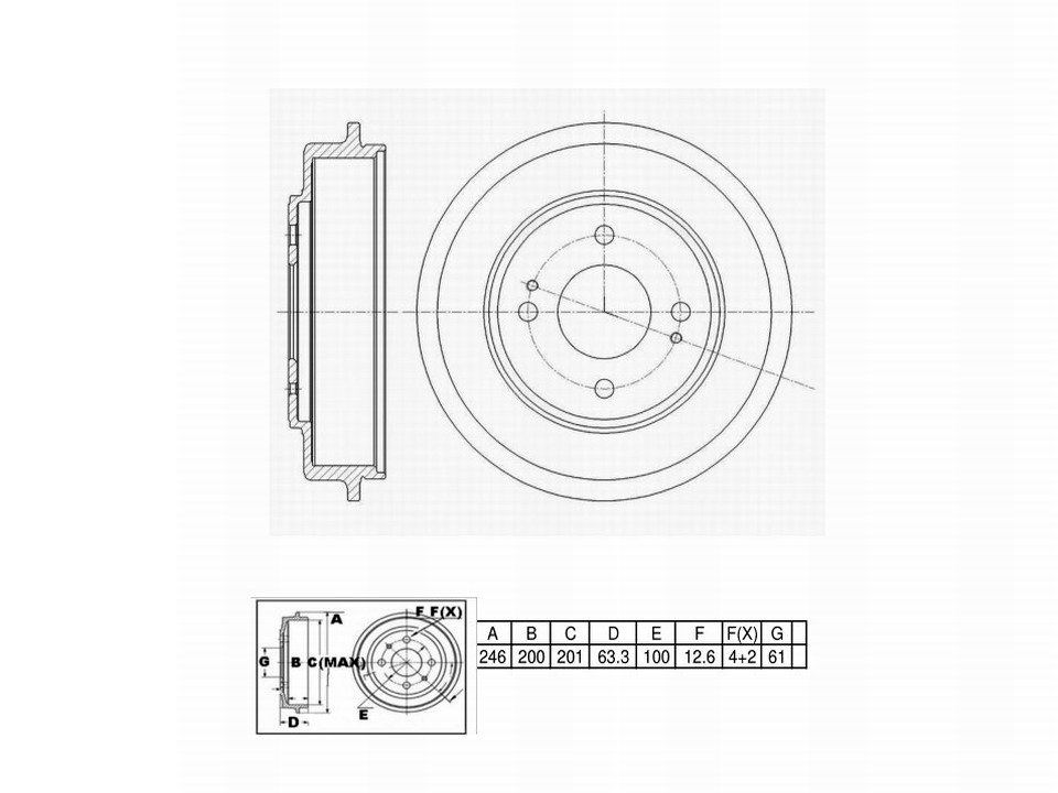 Winstop Brake Drum, Rear WS242406, Honda Insight 2014-2010