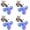 Blue 4PCS, variant on Border Pet Cat Toy Colored Bell Colorful S Plastic Small Ring Sound Cat and Dog Toy, 3.7x3.7x3.7 cm, Blue 1PCS