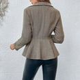 thumbnail image 6 of Baberdicy Womens Suit Women's Casual Jacket High Low Hem Open Front Long Sleeves Work Peplum Coat Womens Blazer Beige, 6 of 6