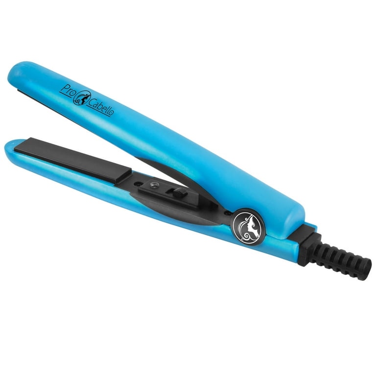 Pro Cabello Mini Flat Iron Ceramic Tourmaline Hair Straightener 0.5 inch Sky Blue
