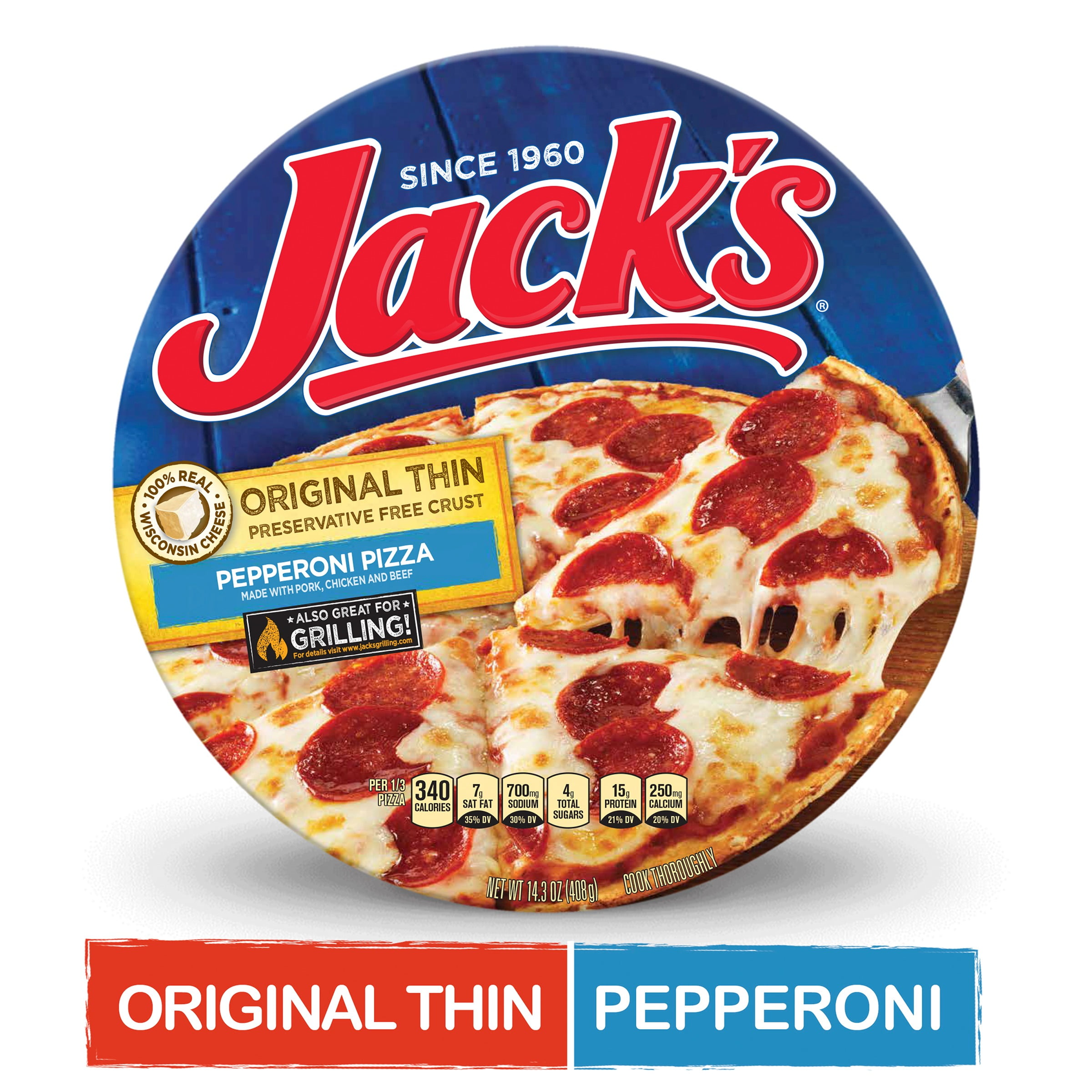 Jack&#39;s Original Thin Crust Pepperoni Frozen Pizza - 14.3oz