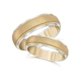 thumbnail image 2 of Pompeii3 Gold Matching His Hers Two Tone Wedding Band Ring Set, 2 of 5