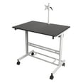 thumbnail image 2 of Stand Up Desk Store Rolling Adjustable Height Mobile Standing Desk with Monitor Mount (Silver Frame/Matte Black Top, 40" Wide), 2 of 6