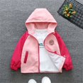 thumbnail image 2 of Zwiiyzr 3-12Y Girls Windbreaker Jacket Cute Spring Fall Zip Up Kids Lightweight Hooded Outerwear with Hood Hot Pink, 2 of 4