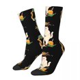 thumbnail image 3 of Calcetines de moda para hombre con diseño de llama de Fluffy, calcetines largos con puntadas, calcetines para parejas, talla 37-45, 3 of 4