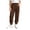 Brown, variant on ZHOGXU Soft Winter Elastic Waist Solid Color Jogger Kids Pants For Girls With Pocket Comfortable Everyday Wear