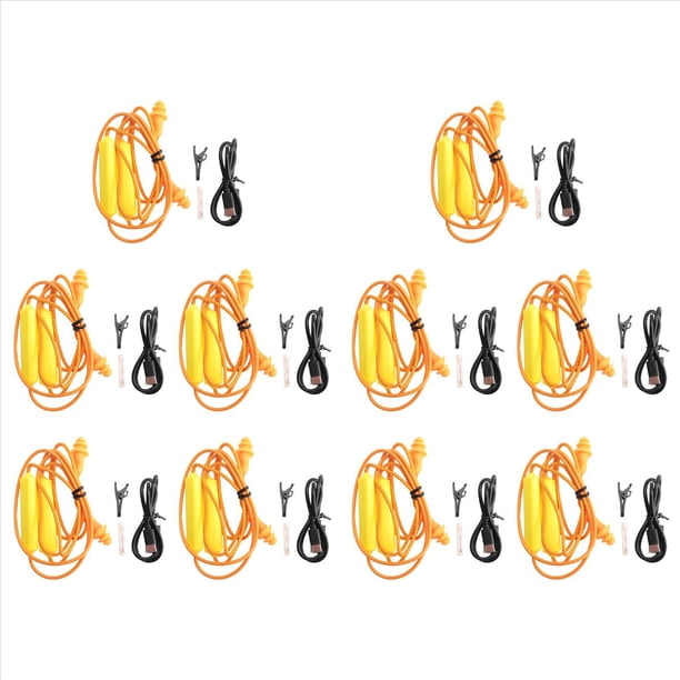 10X Tapones para los Oídos Auriculares Bluetooth para el Trabajo, Supresión de Ruido, Protección Auditiva, Sitios de Construcción, Lugares Ruidosos Naranja