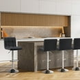 thumbnail image 3 of EDX Bar Stools Set of 4, Modern Adjustable Armless Swivel Counter Stools with PU Leather, Black, 3 of 7