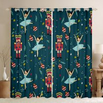 Homewish Kawaii Royal Nutcracker Curtains Pack of 2 (42x84 Each), Cartoon Princess Elf Curtains Blackout, Merry Christmas Bedroom Curtains, Black Out Curtains Room Decor