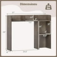 thumbnail image 3 of LDAILY Desk Shelf, Multipurpose Wood Desk Hutch for Max 27" Computer Monitor, Countertop Storage Hutch with 5 Shelves, 3 Tier Desktop Display Rack for Dorm Office Home (Grey), 3 of 18