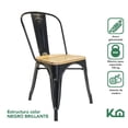 thumbnail image 2 of Silla Tolix Vintage Con Asiento Madera Para Comedor Hogar negro, 2 of 8