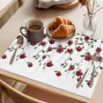 thumbnail image 3 of Placemat Set of 6 Red Rose Floral Placemats for Dining Table Flowers Leaves Washable Table Mats for Kitchen and Party Decor Indoor & Outdoor Use, 3 of 8