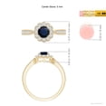 thumbnail image 6 of ANGARA Natural Vintage Inspired Sapphire Milgrain Ring with Diamond Halo in 14K Yellow Gold for Women (Size-5mm) | September Birthstone, Anniversary, Jewelry Gift for Women | Natural Sapphire Ring, 6 of 10