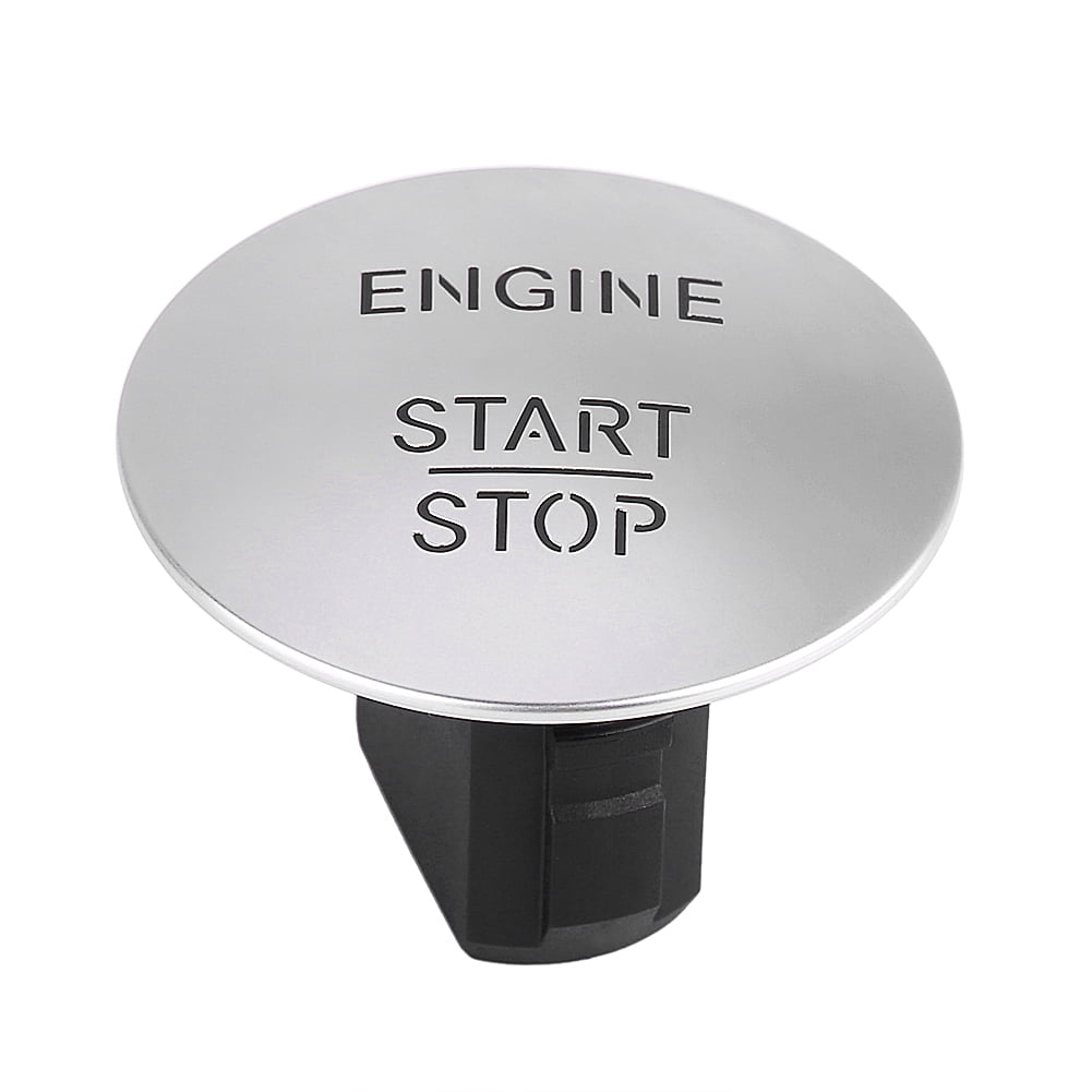 Qiilu 12V White LED Car Engine Start Stop Push Button Switch Silver