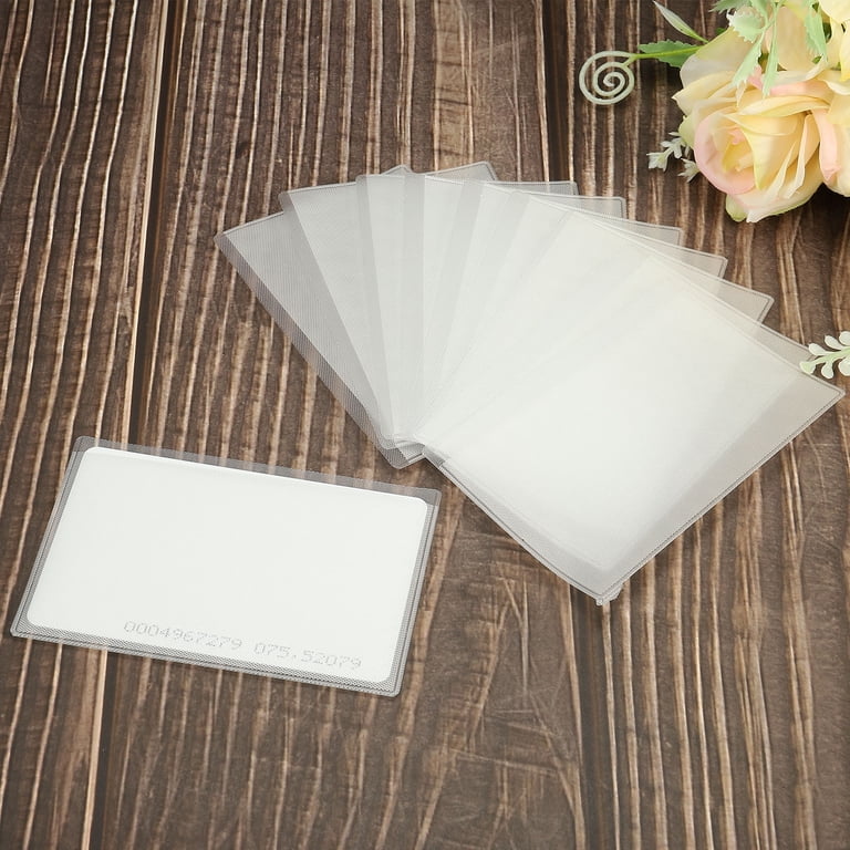 Uxcell Long Side Opening Protector Card Holder Soft Credit Card Sleeves White 50Pack