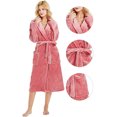 thumbnail image 4 of HEARTNICE Womens Fleece Robes, Plush Long Bathrobe Soft Warm Robes,(Coral Pink,S-M), 4 of 6