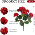 thumbnail image 4 of 6Pcs Artificial Geraniums 14 Inch Lifelike Artificial Flowers with Adjustable Branches Long Lasting Vibrant Silk Geranium for Indoor Outdoor Red Faux Flower, 4 of 7