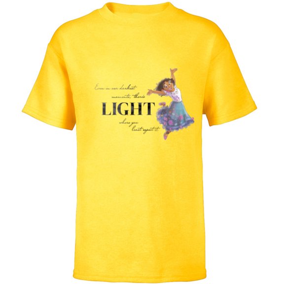Disney 100 Anniversary Encanto Mirabel D100 Quote Light - Short Sleeve T-Shirt for Kids - Customized-Yellow